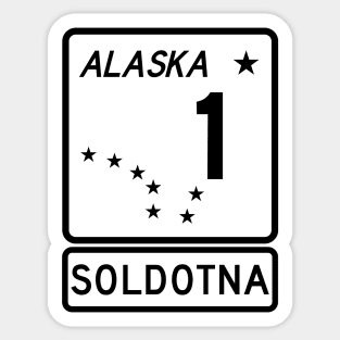 Alaska Highway Route 1 One Soldotna AK Sticker